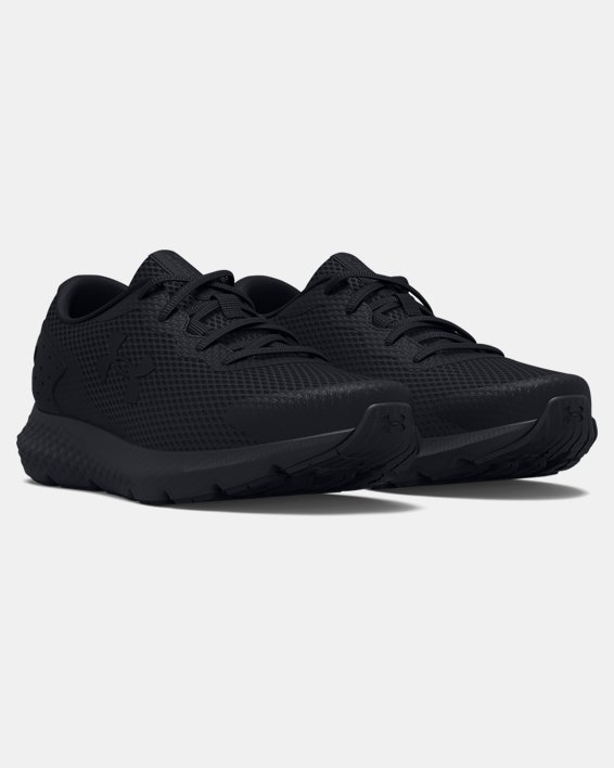 Boys' Grade School UA Charged Rogue 3 Running Shoes in Black image number 3